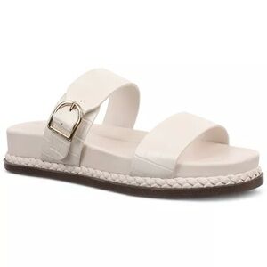 Giani Bernini Cream Slide Sandals with Buckle